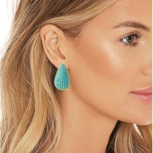 18K Gold Plated Elegant Turquoise Teardrop Earrings